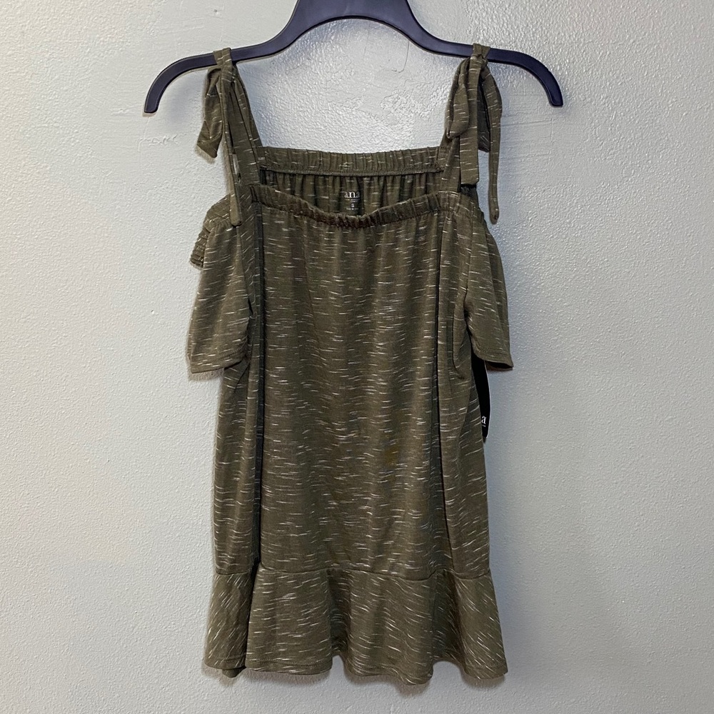 Rich Avocado Off Shoulder Tie Top